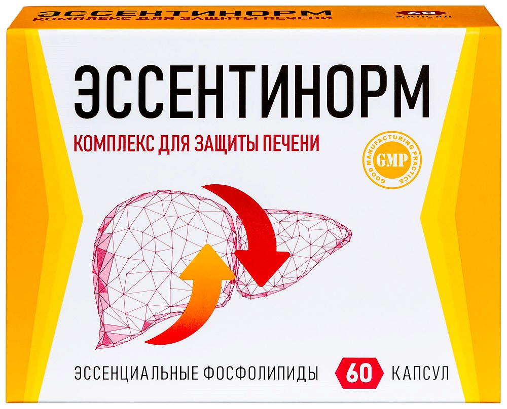 Эссентинорм комплекс для защиты печени 60 шт. капсулы массой 0,33 г - цена  600.70 руб., купить в интернет аптеке в Нефтекамске Эссентинорм комплекс  для защиты печени 60 шт. капсулы массой 0,33 г, инструкция по применению