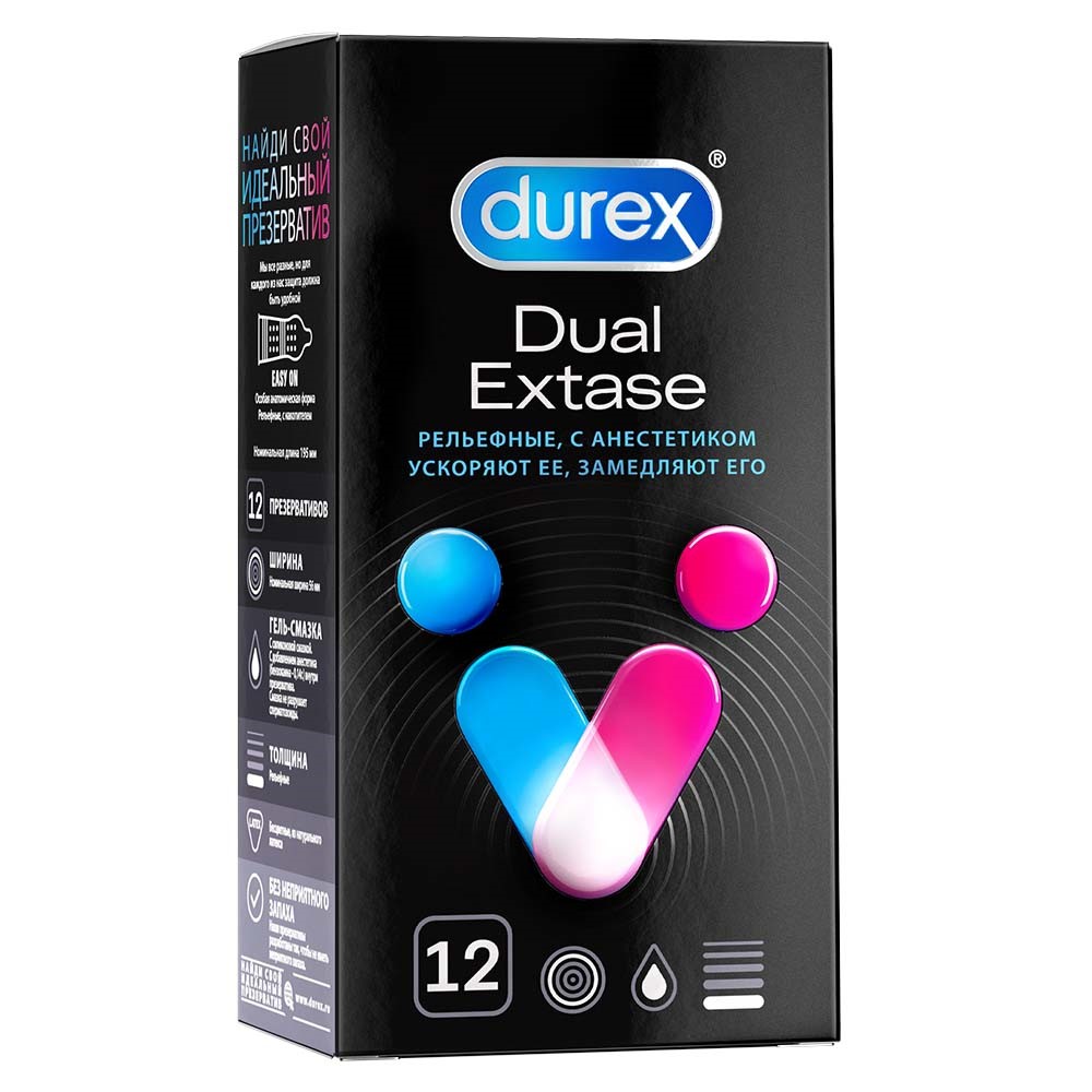 Изображение товара Durex презервативы dual extase 12 шт.