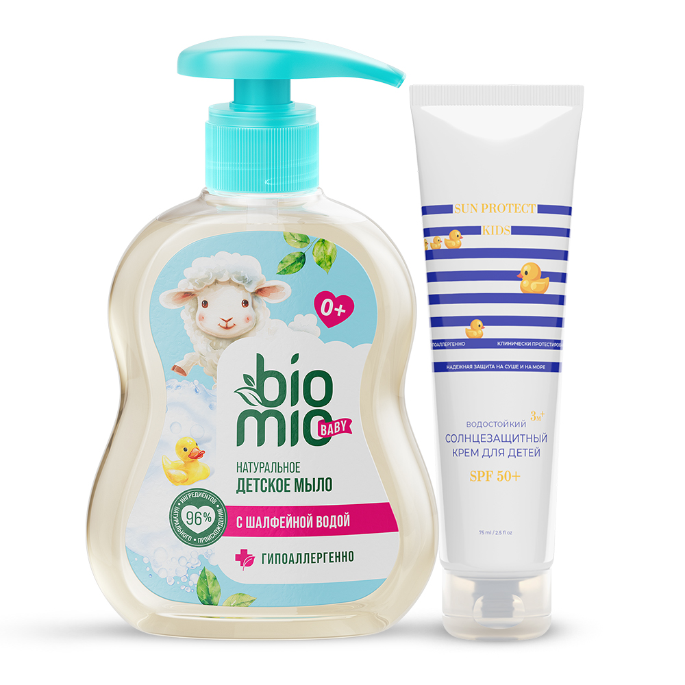 Изображение товара НАБОР BIOMIO BABY МЫЛО ЖИДКОЕ ДЕТСКОЕ + Fito косметик happy sun крем для детей солнцезащитный spf50+ Изображение товара НАБОР BIOMIO BABY МЫЛО ЖИДКОЕ ДЕТСКОЕ + Fito косметик happy sun крем для детей солнцезащитный spf50+
