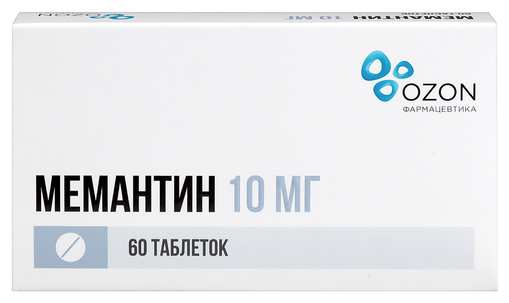 Изображение товара Мемантин 10 мг таблетки для лечения деменции
