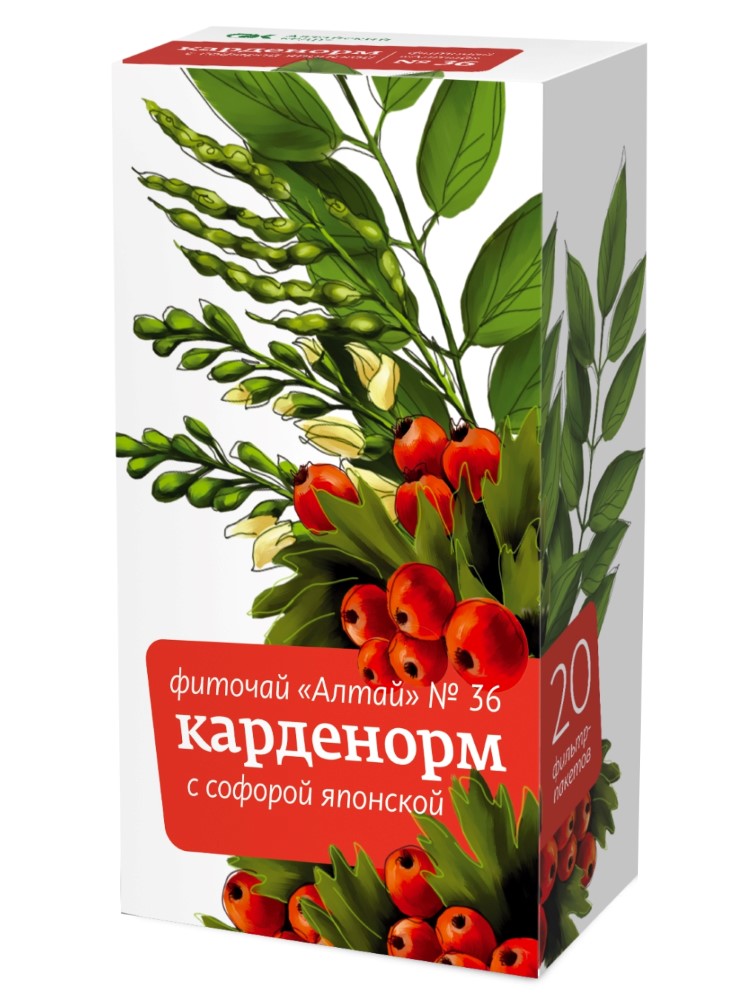Изображение товара Фиточай алтай № 36 карденорм с софорой японской 2 гр 20 шт. ф/п
