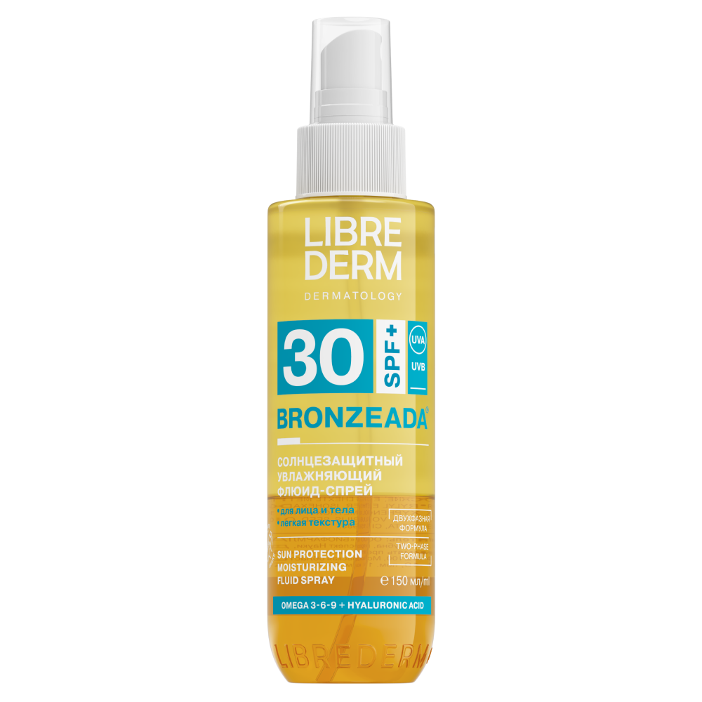 Изображение товара Librederm bronzeada флюид-спрей двухфазный увлажняющий солнцезащитный spf30 150 мл Изображение товара Librederm bronzeada флюид-спрей двухфазный увлажняющий солнцезащитный spf30 150 мл