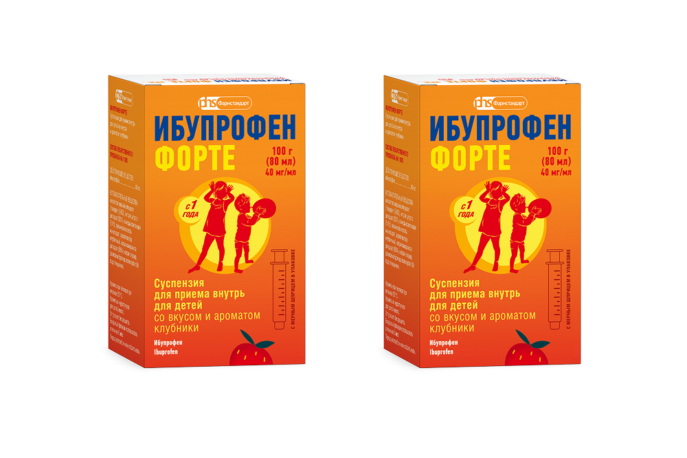 Изображение товара Набор Ибупрофен Форте 100г (клубника) - 2 уп. со скидкой