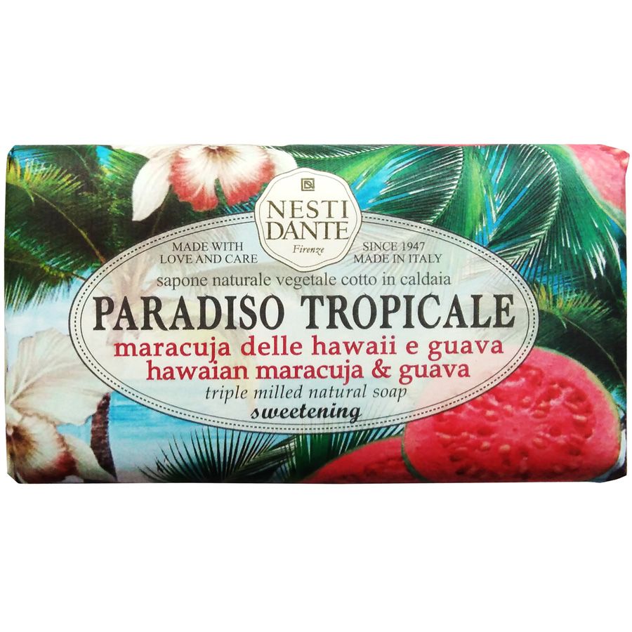 Nesti dante paradiso tropicale мыло гуава и маракуя 250 гр - цена 446 руб.,  купить в интернет аптеке в Балаково Nesti dante paradiso tropicale мыло  гуава и маракуя 250 гр, инструкция по применению