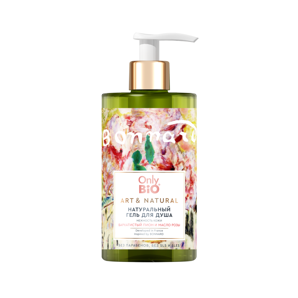 Изображение товара Натуральный гель для душа Only bio art&natural 420 мл с ароматом пиона и розы