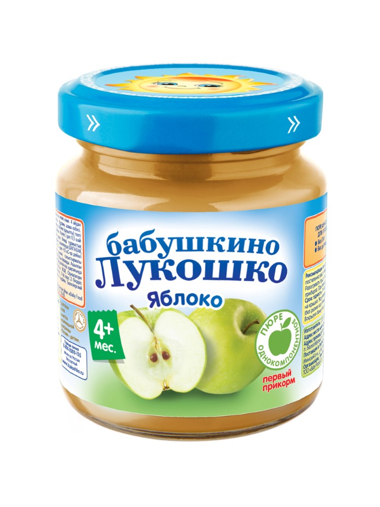 Изображение товара Бабушкино лукошко пюре яблоко для детского питания 100 гр