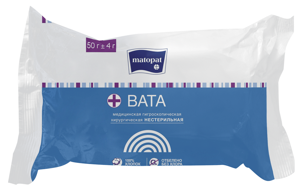 Изображение товара Matopat вата хирургическая нестерильная рулон 50 гр Изображение товара Matopat вата хирургическая нестерильная рулон 50 гр