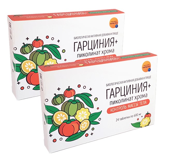 Изображение товара НАБОР ГАРЦИНИЯ+ПИКОЛИНАТ ХРОМА КОНТРОЛЬ МАССЫ ТЕЛА N24 ТАБЛ ПО 600МГ закажи 2 упаковки по специальной цене