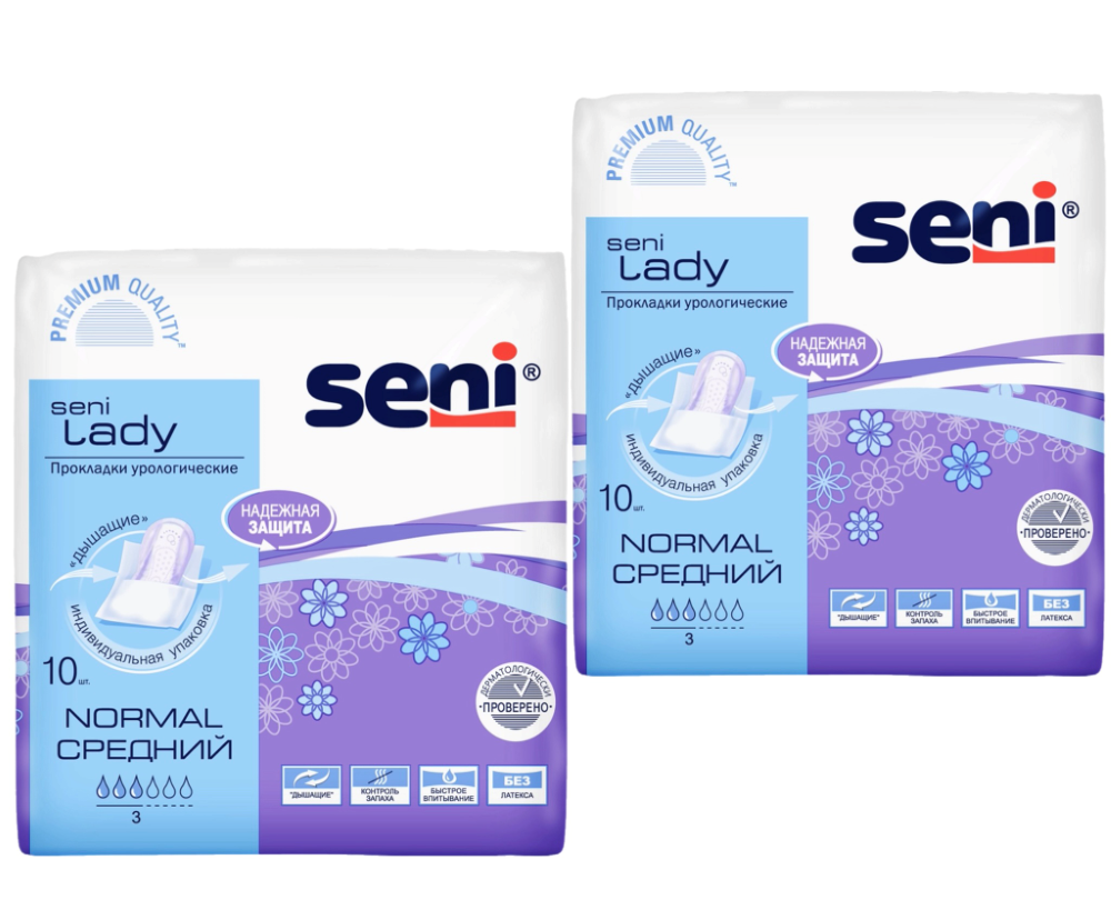 Изображение товара Набор Seni lady прокладки уролог normal №10  из 2 уп со скидкой