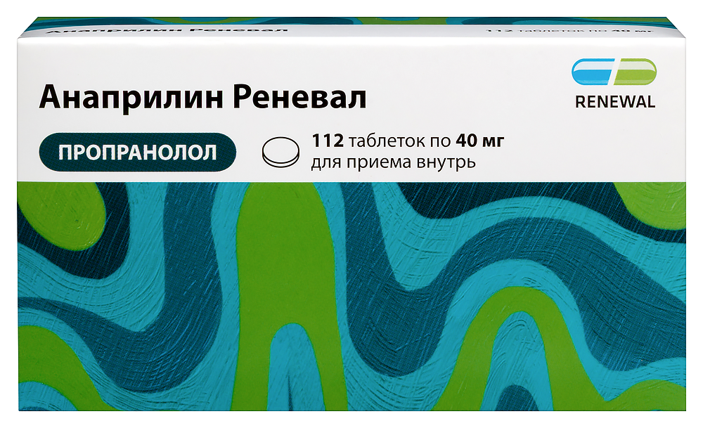 Изображение товара Анаприлин Реневал 40 мг таблетки 112 шт для сердечных заболеваний Изображение товара Анаприлин Реневал 40 мг таблетки 112 шт для сердечных заболеваний