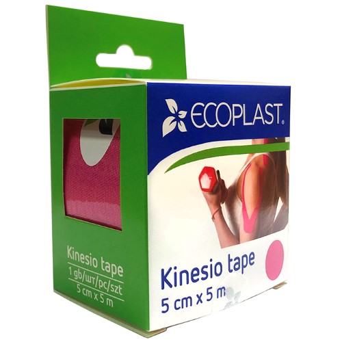 Изображение товара Ecoplast кинезио тейп 5 см х 5 м розовый для терапии и реабилитации