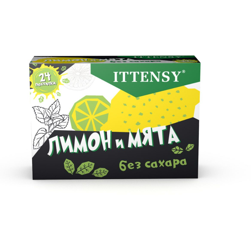 Изображение товара Иттенси со вкусом лимона и мяты 24 шт. пастилки без сахара массой 2,5 г