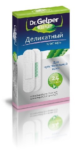 Изображение товара Пластырь dr gelper aloeplast деликатный 24 шт.