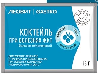 Изображение товара Леовит gastro коктейль белково-облепиховый 15 гр пак