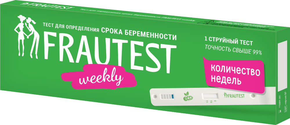 Изображение товара Тест на беременность Frautest Weekly быстрого действия 1 шт. Изображение товара Тест на беременность Frautest Weekly быстрого действия 1 шт.