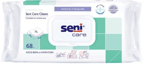 Изображение товара Seni care classic влажные салфетки с алоэ вера 68 шт.