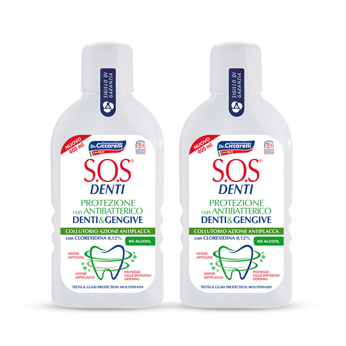 Изображение товара НАБОР SOS DENTI ОПОЛАСКИВАТЕЛЬ ДЛЯ ПОЛОСТИ РТА АНТИБАКТ ДЛЯ ЗАЩИТЫ ЗУБОВ И ДЕСЕН 400МЛ 2 уп. - по выгодной цене!