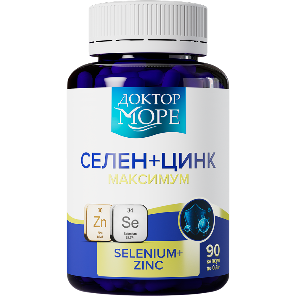 Изображение товара Доктор море селен+цинк максимум капсулы 400 мг 90 шт для поддержки иммунитета