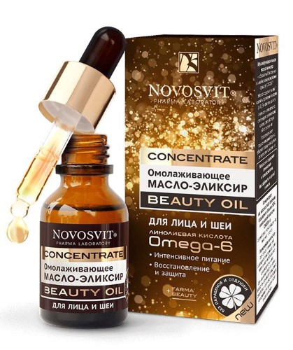 Изображение товара Novosvit concentrate beauty oil омолаживающее масло — эликсир для лица и шеи 25 мл