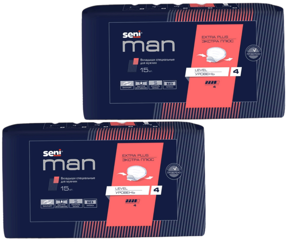 Изображение товара Набор Seni man вкладыши специальные для мужчин экстра плюс уровень 4 №15 из 2 уп со скидкой