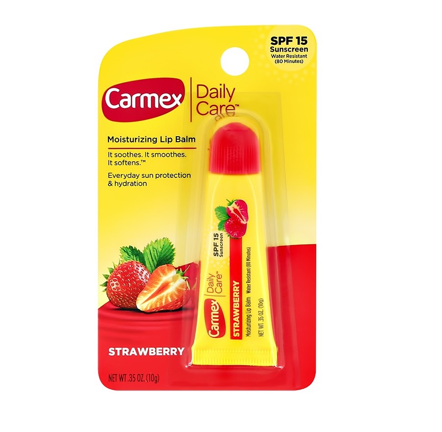 Изображение товара Бальзам для губ Carmex с ароматом клубники SPF 15 10 г на тубе