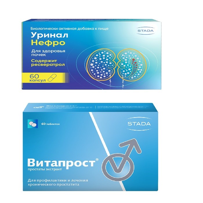 Изображение товара Набор для здоровья мужчин Уринал Нефро №60 и Витапрост таб. №60 со скидкой