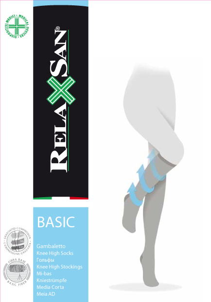 Изображение товара Компрессионные гольфы Relaxsan basic Gambaletto 280den 2 класс / 22-27mmhg Черные