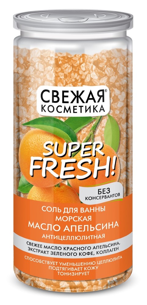 Изображение товара Fito косметик свежая косметика соль для ванны морская масло апельсина антицеллюлитная 480 гр
