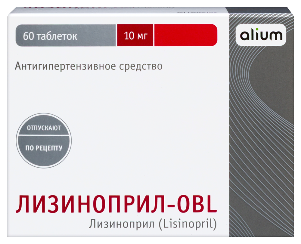 Изображение товара Лизиноприл-obl 10 мг 60 шт. таблетки для лечения гипертензии