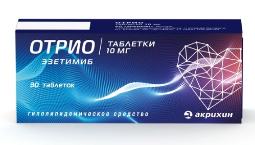 Изображение товара Отрио 10 мг 30 шт - препарат для снижения холестерина в крови