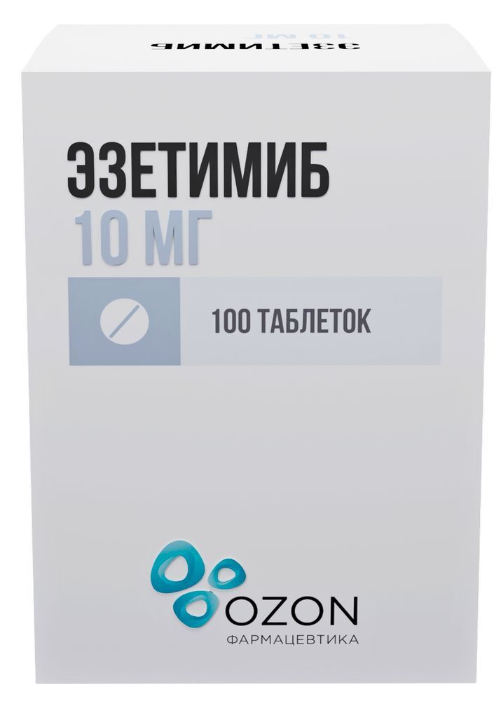 Изображение товара Эзетимиб 10 мг 100 шт таблетки для снижения холестерина