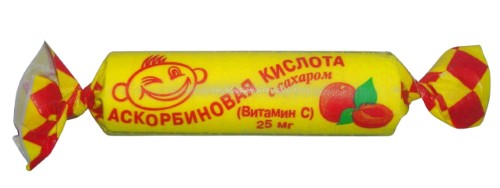 Изображение товара Аскорбиновая кислота с сахаром со вкусом персика 10 шт. таблетки массой 3 г