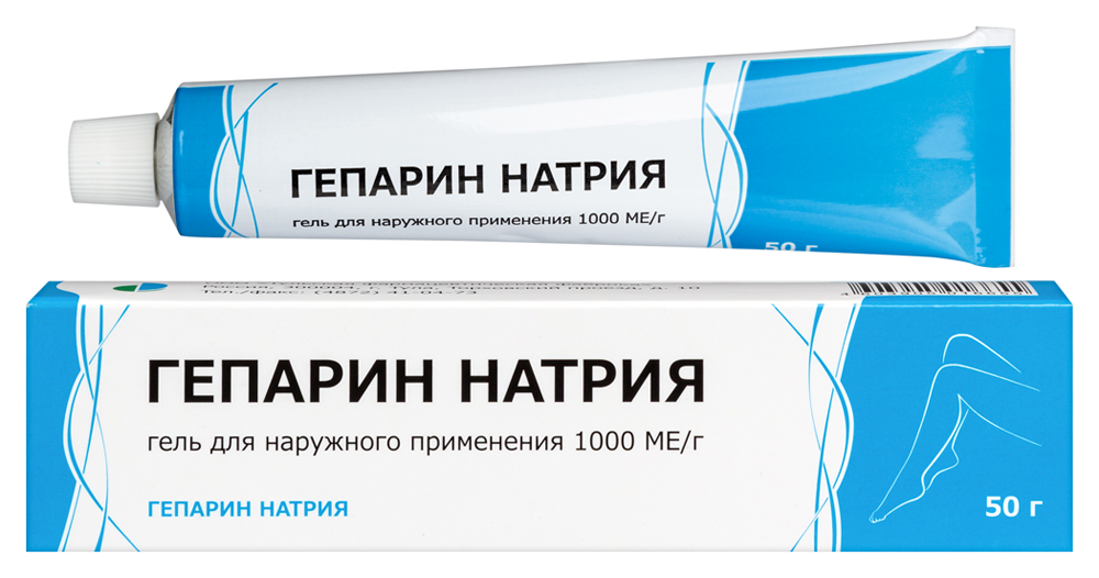 Изображение товара Гепарин натрия 1000 МЕ/г гель для наружного применения 50 гр