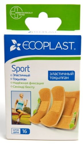 Изображение товара Ecoplast пластырь медицинский тканый (набор) sport 16 шт.