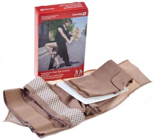 Изображение товара Медицинские компрессионные чулки Lauma класс 2 без мыска хлопок размеры 3D