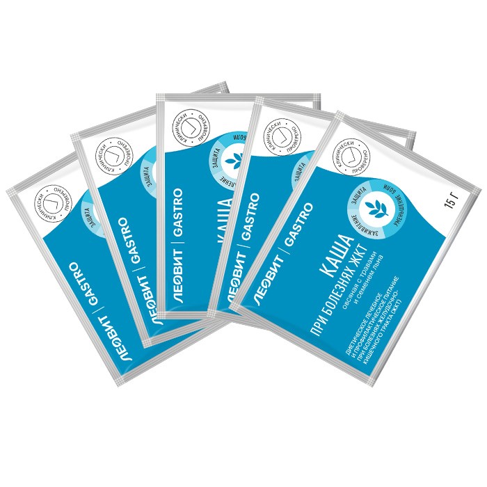 Изображение товара Набор из 5 уп. ЛЕОВИТ GASTRO каша овсяная с травами и семенем льна по спец цене