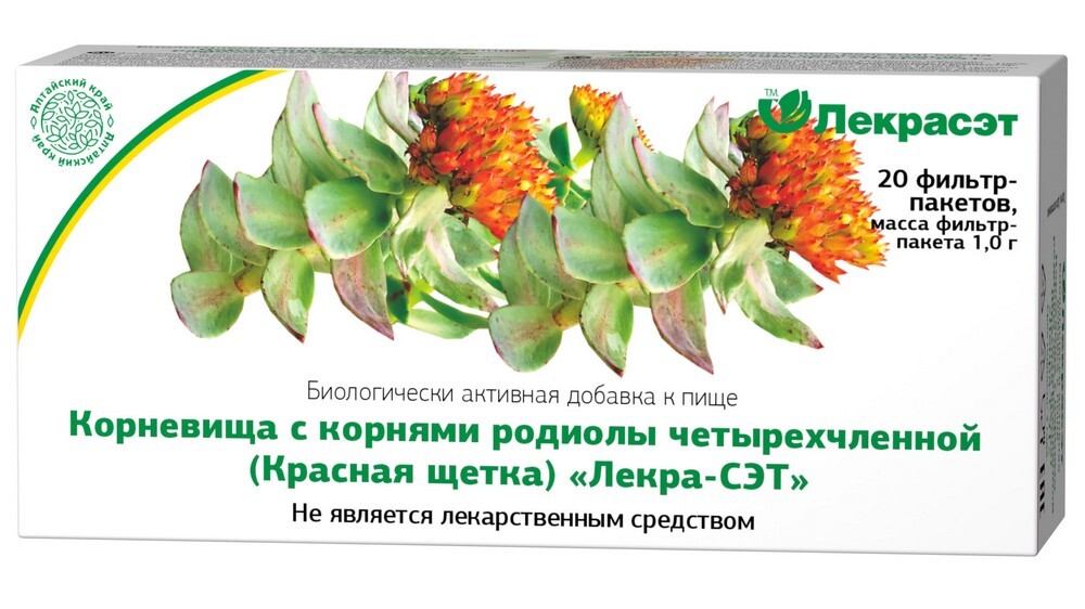 Изображение товара Красная щетка 1 гр 20 шт. фильтр-пакеты (родиолы четырехчленной корневища с корнями лекра-сэт)