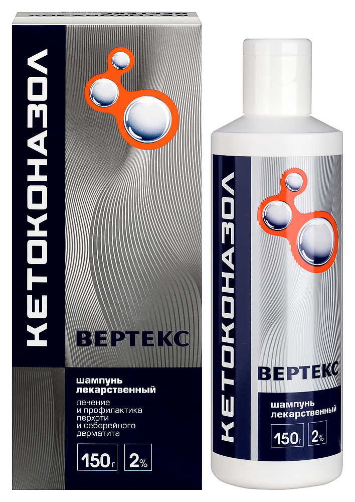 Изображение товара Кетоконазол Вертекс 2 % шампунь 150 гр лечение себорейного дерматита