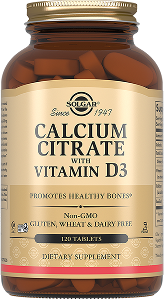 Изображение товара Солгар цитрат кальция с витамином D3 120 таблеток для укрепления костей