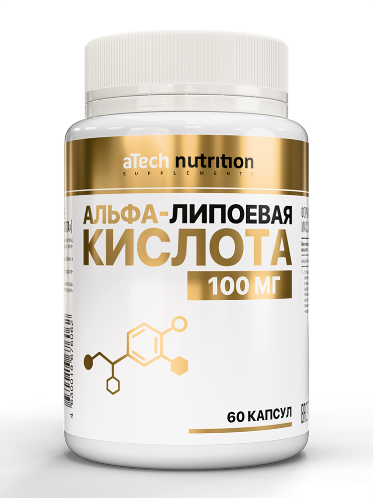 Изображение товара Atech Nutrition Альфа-липоевая кислота 60 капсул по 450 мг для обмена веществ и антиоксидантной защ