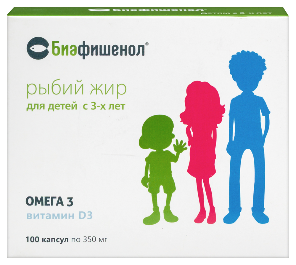 Изображение товара Биафишенол рыбий жир для детей с трех лет 100 шт.