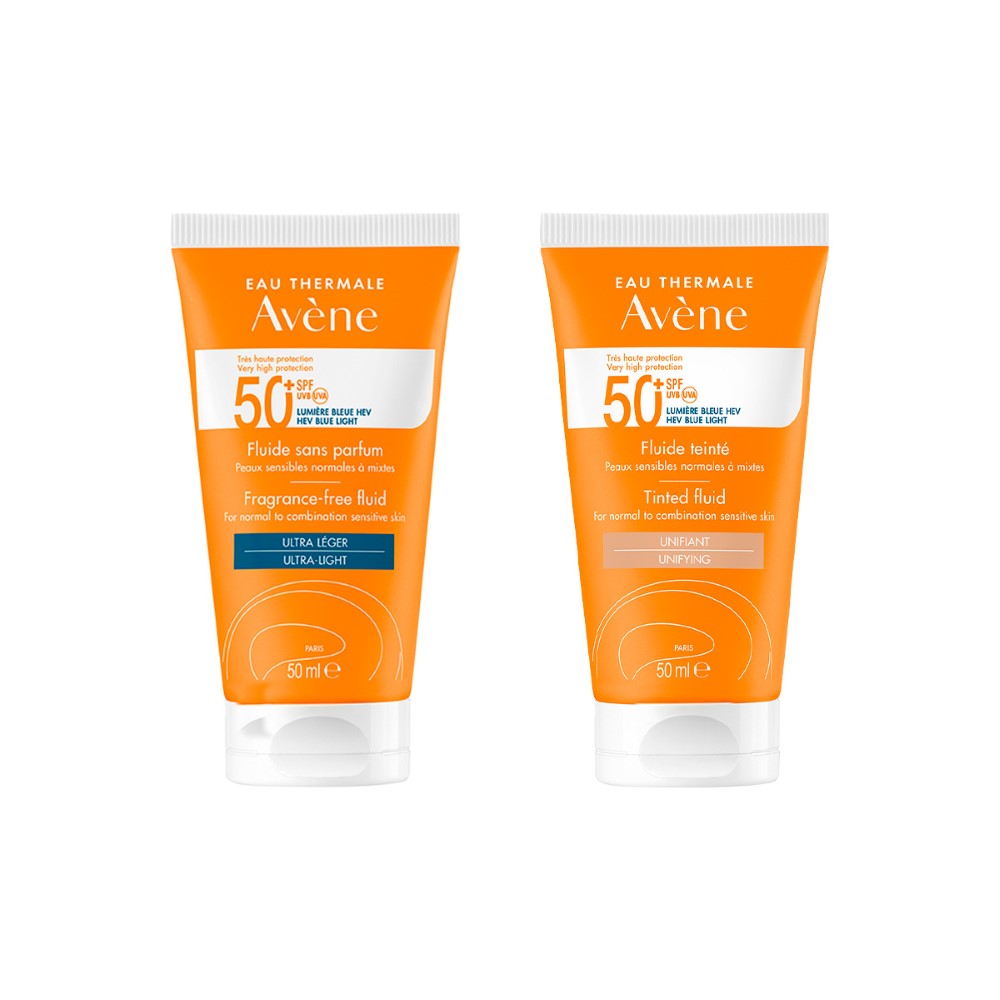 Изображение товара Набор AVENE: ФЛЮИД СОЛНЦЕЗАЩИТ SPF 50+ БЕЗ ОТДУШЕК 50МЛ + ФЛЮИД СОЛНЦЕЗАЩИТ ТОНИРУЮЩИЙ SPF50+ 50МЛ Изображение товара Набор AVENE: ФЛЮИД СОЛНЦЕЗАЩИТ SPF 50+ БЕЗ ОТДУШЕК 50МЛ + ФЛЮИД СОЛНЦЕЗАЩИТ ТОНИРУЮЩИЙ SPF50+ 50МЛ