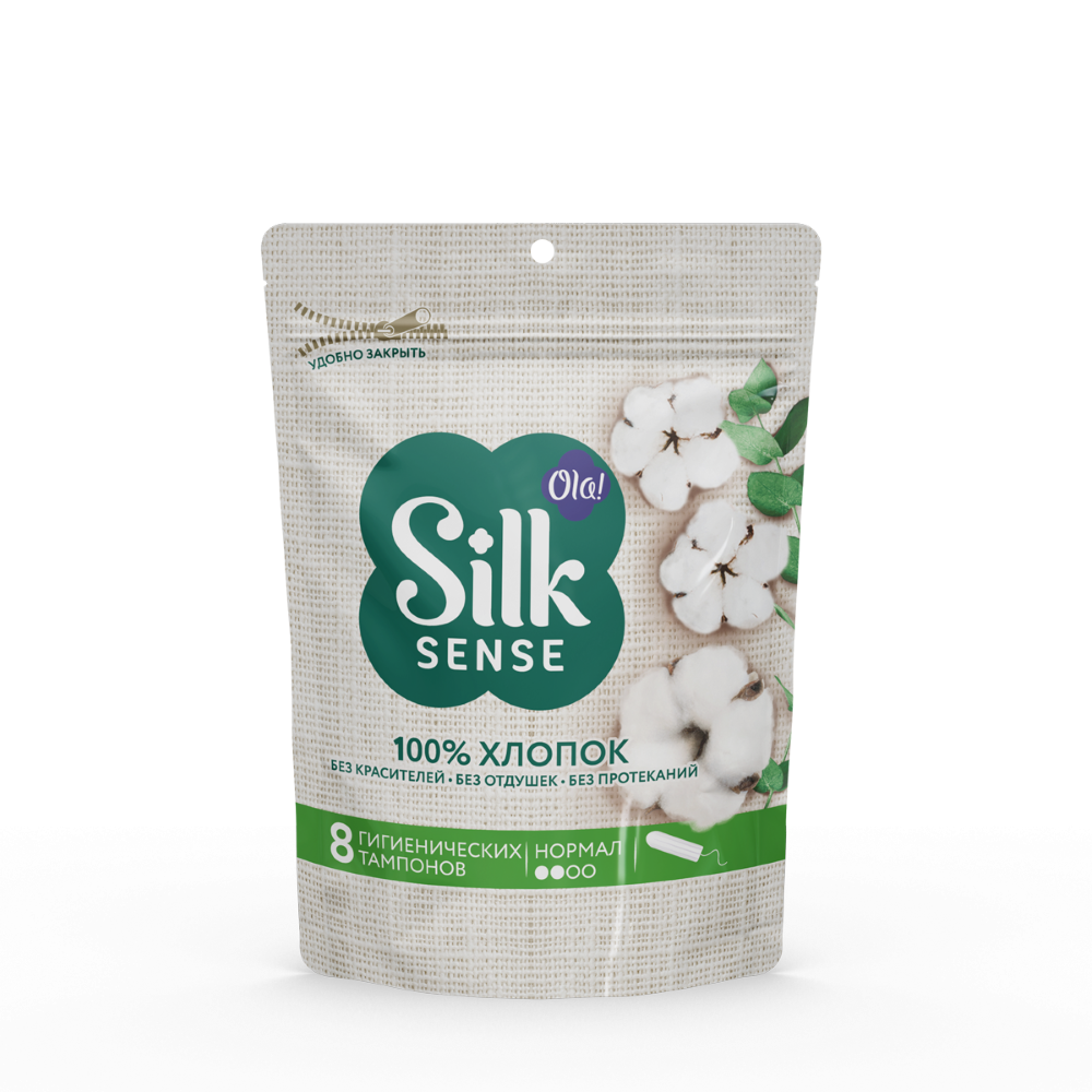 Ola silk sense тампоны из органического хлопка normal 8 шт.