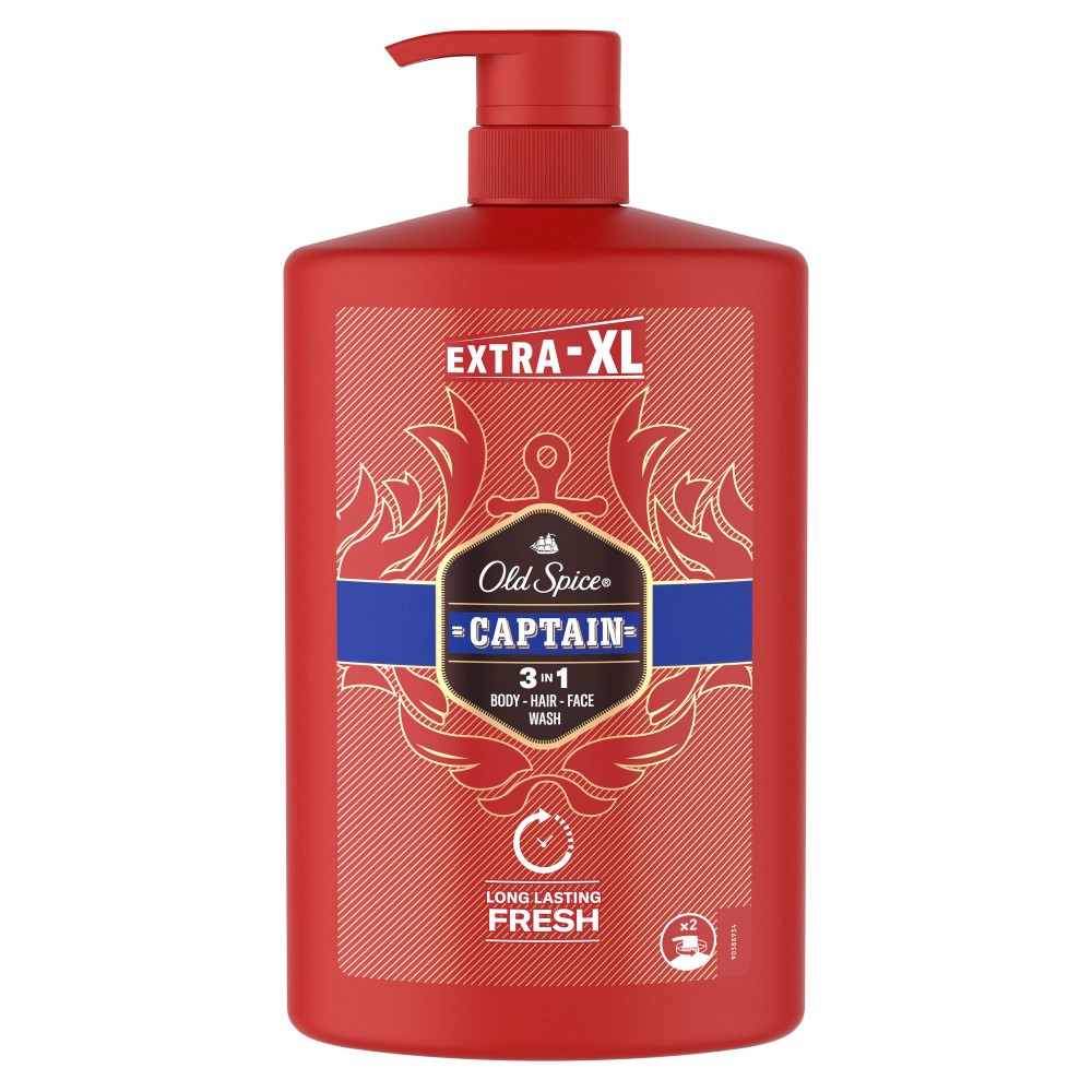 Old spice гель для душа+шампунь captain 1000 мл - цена 694.10 руб., купить  в интернет аптеке в Кронштадте Old spice гель для душа+шампунь captain 1000  мл, инструкция по применению