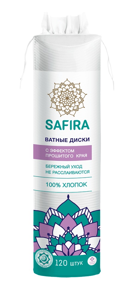 Изображение товара Safira ватные диски 120 шт. для ухода за кожей лица и тела