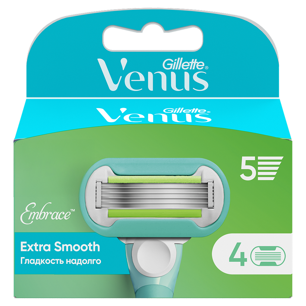 Изображение товара Сменные кассеты Gillette Venus Embrace 4 шт для комфортного бритья женщин