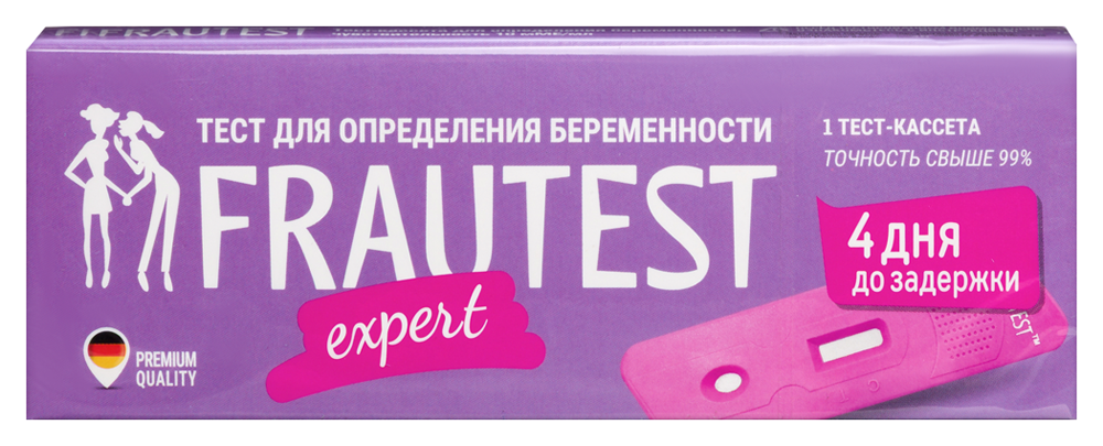 Изображение товара Тест-кассета для определения беременности frautest expert чувствительность 10 мМЕ/мл