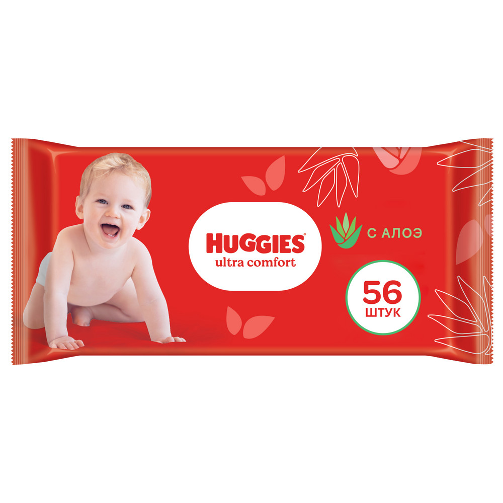 Изображение товара Huggies ultra comfort aloe влажные салфетки 56 шт.