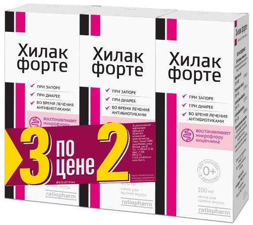 ХИЛАК ФОРТЕ 100МЛ ФЛАК/КАП КАПЛИ №2 +1 инструкция по применению
