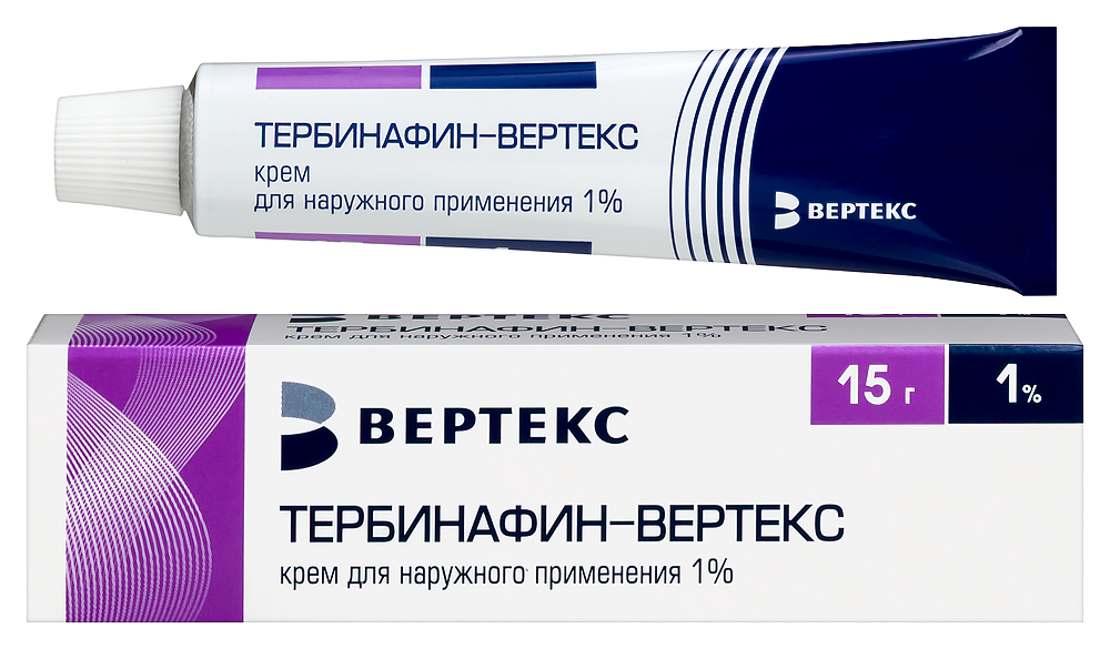Изображение товара Тербинафин-вертекс 1% крем для наружного применения 15 г против грибков и лишая